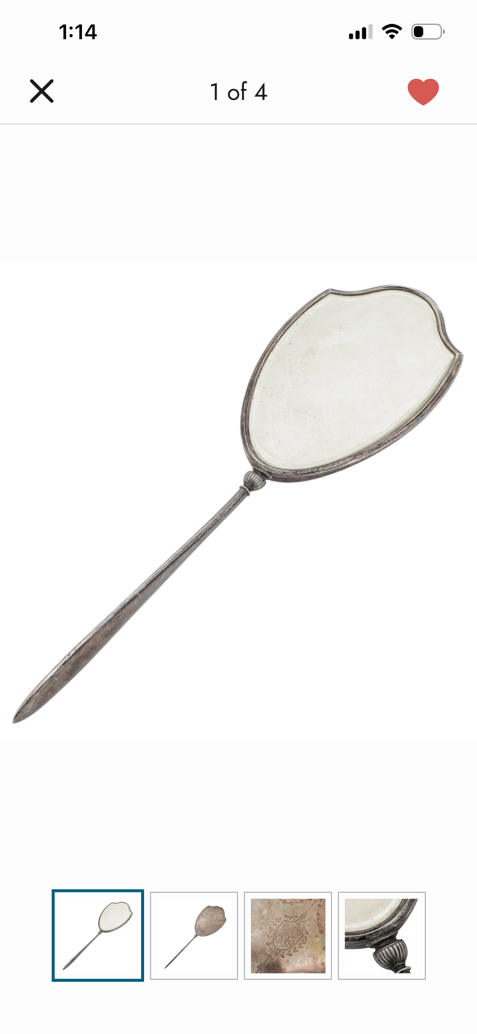Art Nouveau Silver Plated Vanity Mirror
