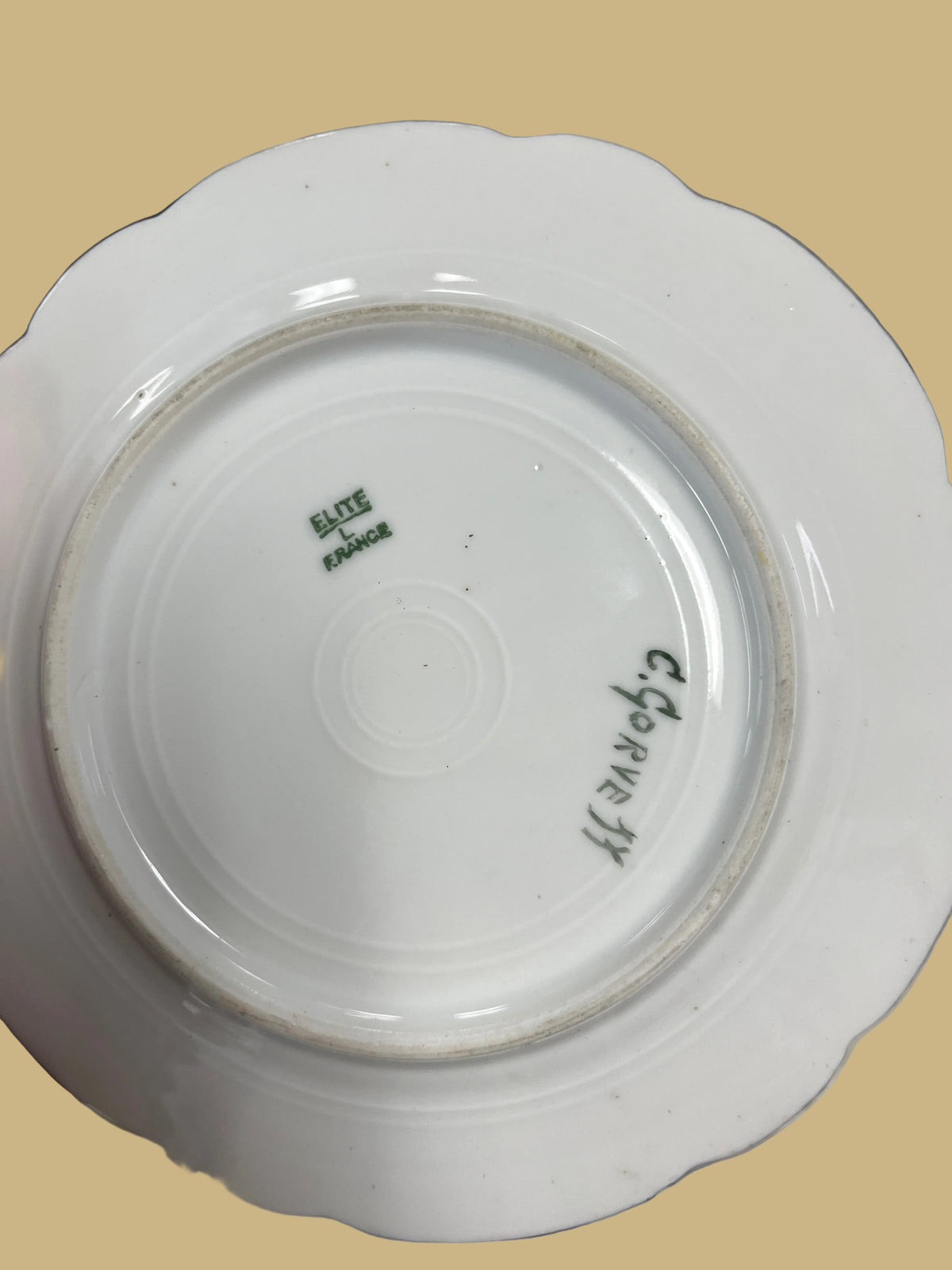 Hand-Painted Elite France Plate Signed by C. Gorveyy