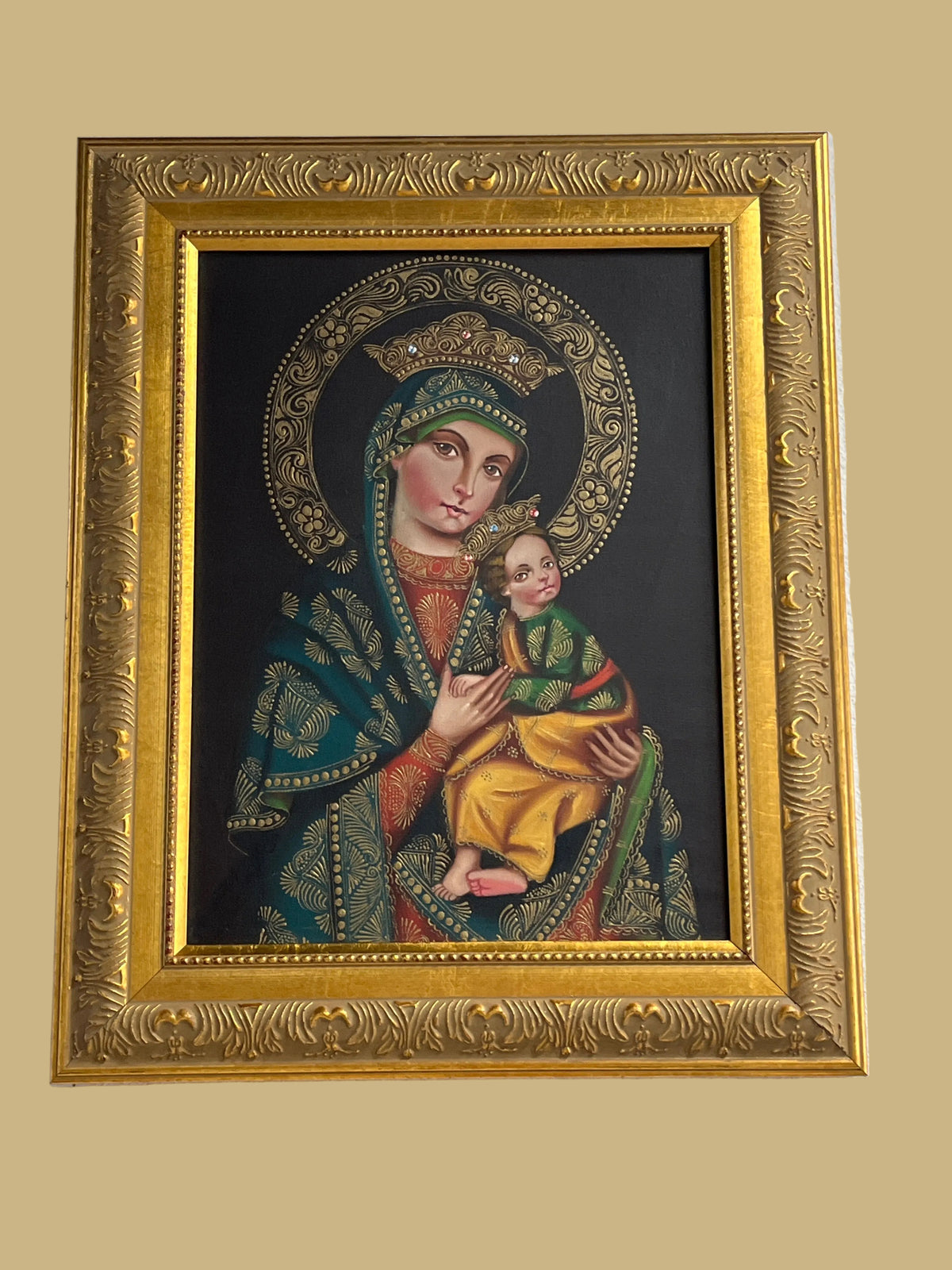 A Cuzco School Virgin Mary & Child Painting
