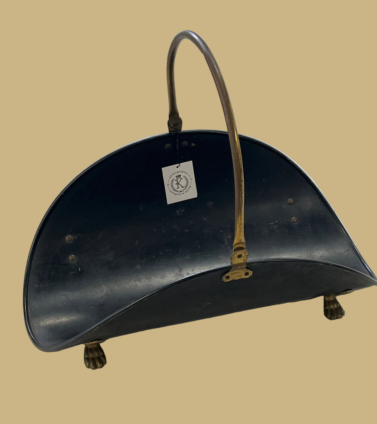 Vintage Footed Firewood Holder