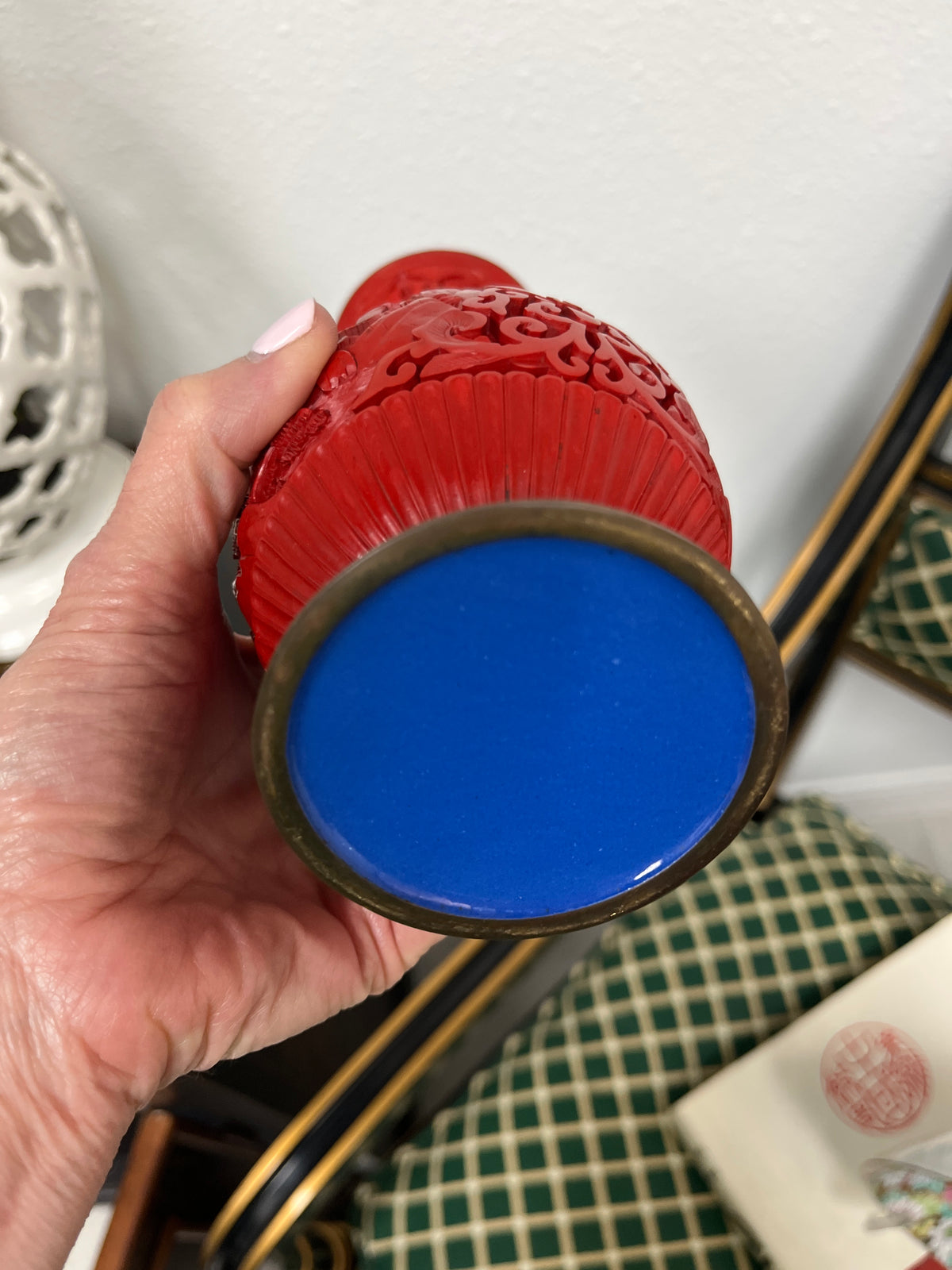 Chinese Cinnabar Lacquer Vase, Small