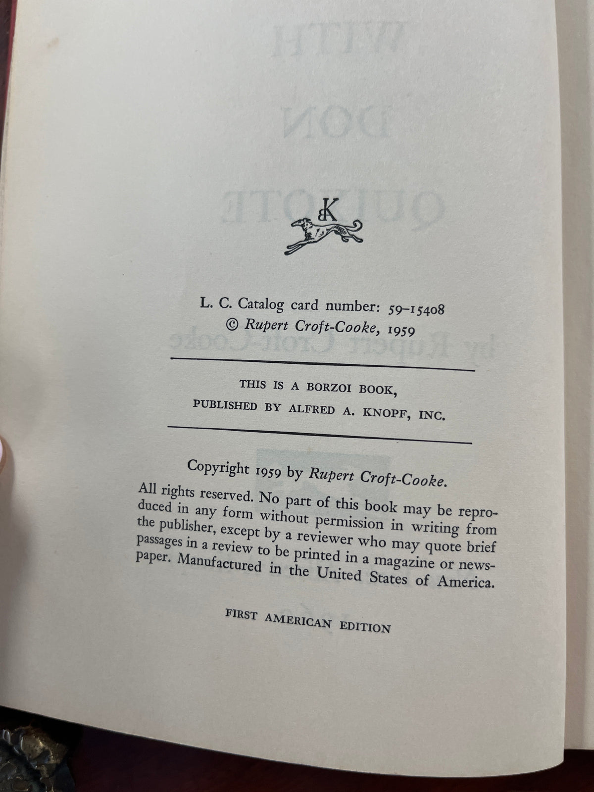 Through Spain with Don Quixote 1960 1st American Edition