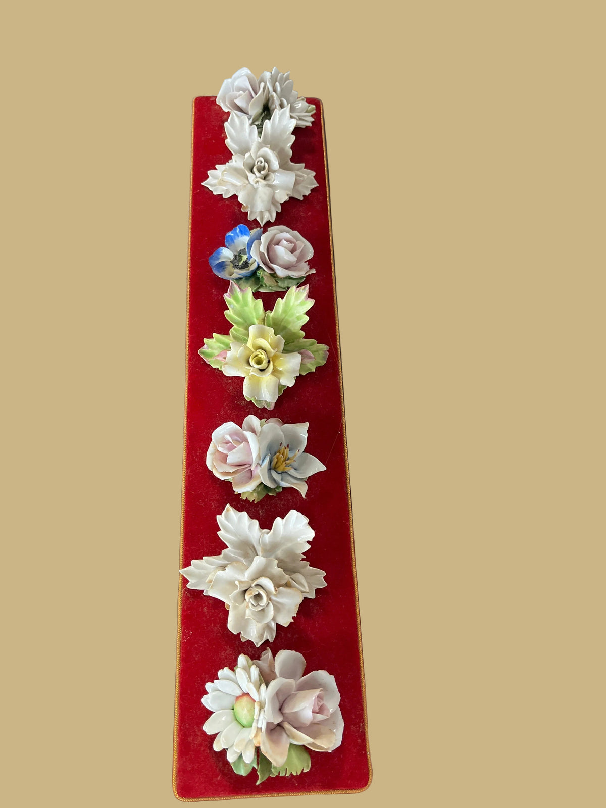 Capodimonte Porcelain Florals on Plaque