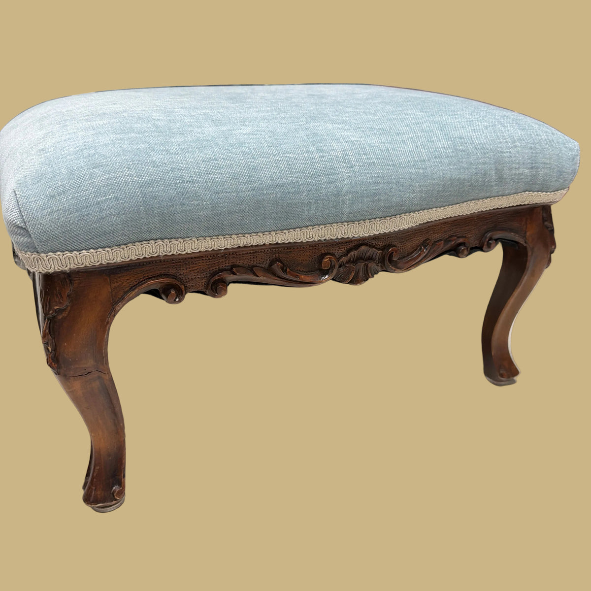 Victorian Hand-carved Walnut Footstool