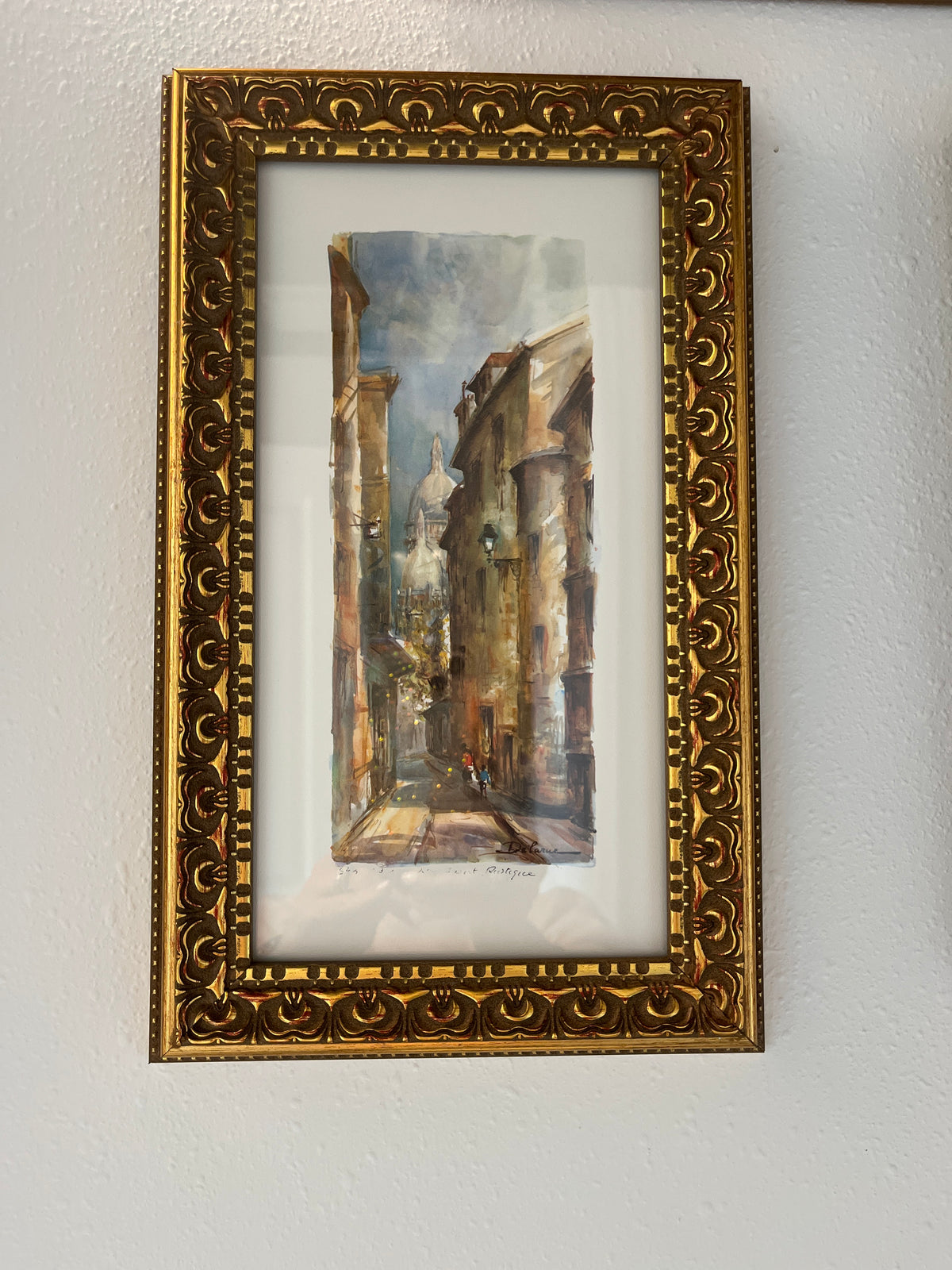 Framed Print Parisian street scene by Lucien Delarue