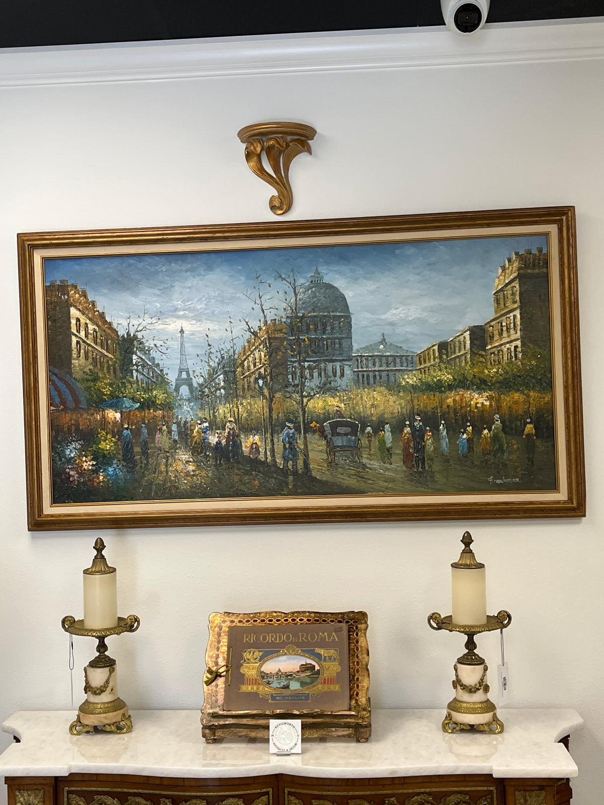Parisian Street Scene Oil Painting