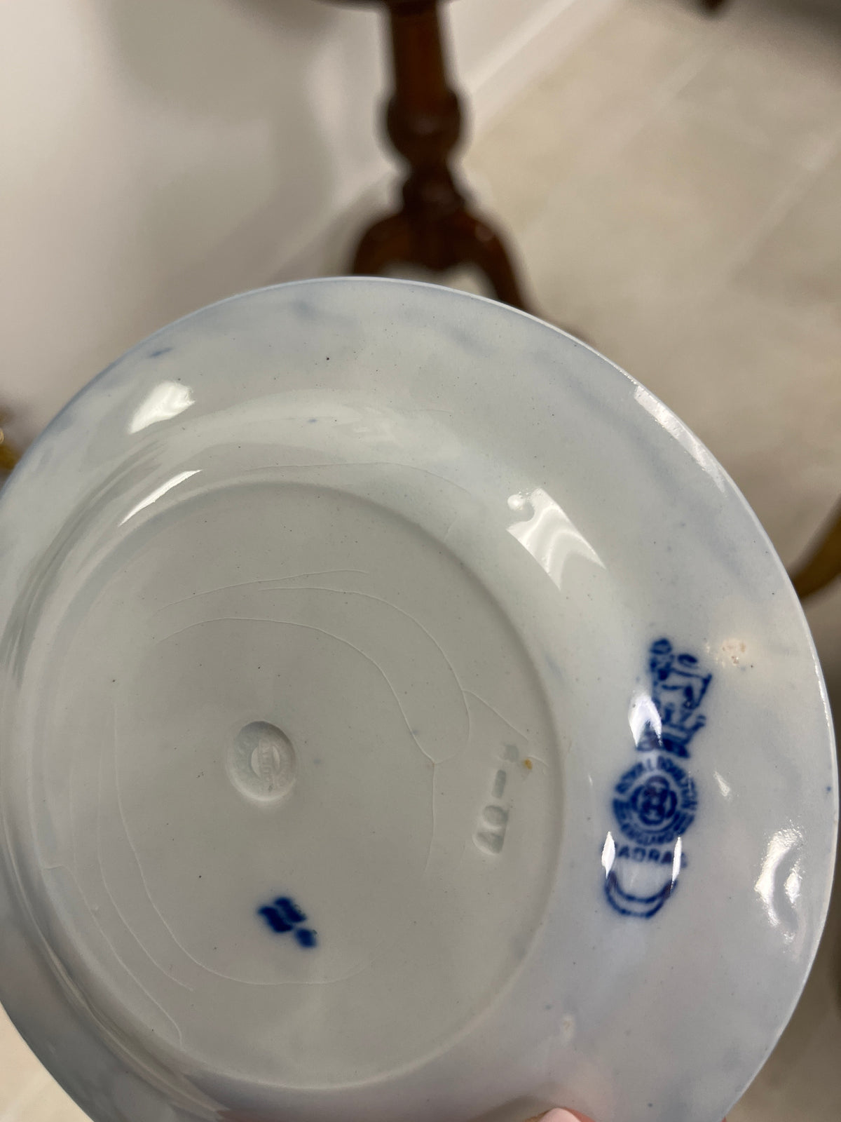 Antique Royal Doulton Madras Pattern Flow Blue Plate