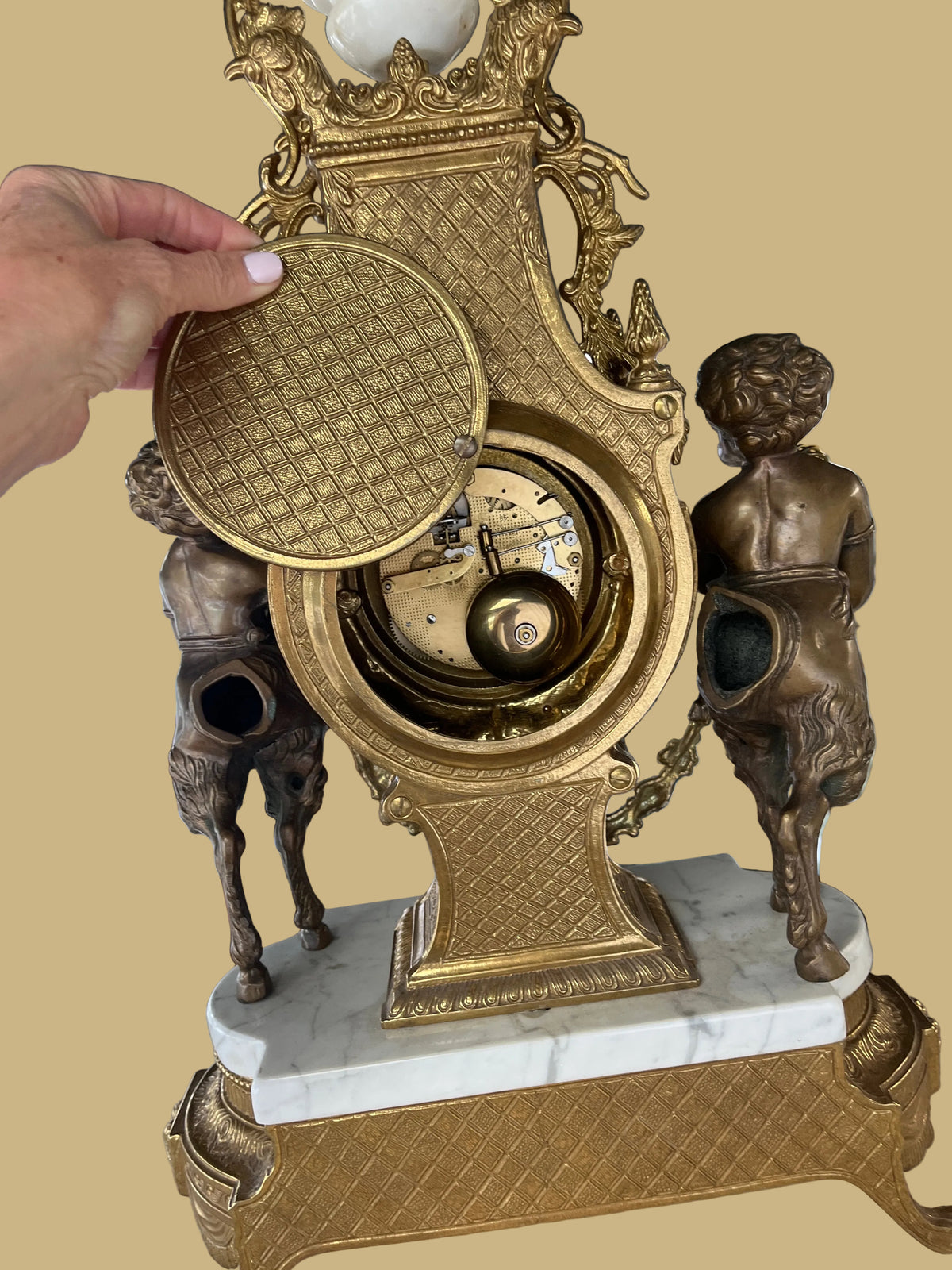 Imperial Mantle Clock w/Brass& Marble