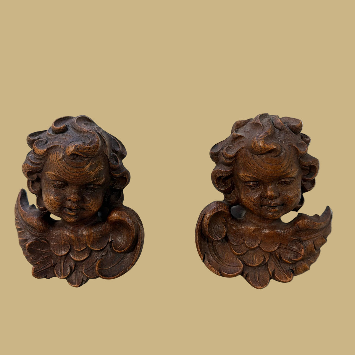 Hand-carved Wooden Cherub