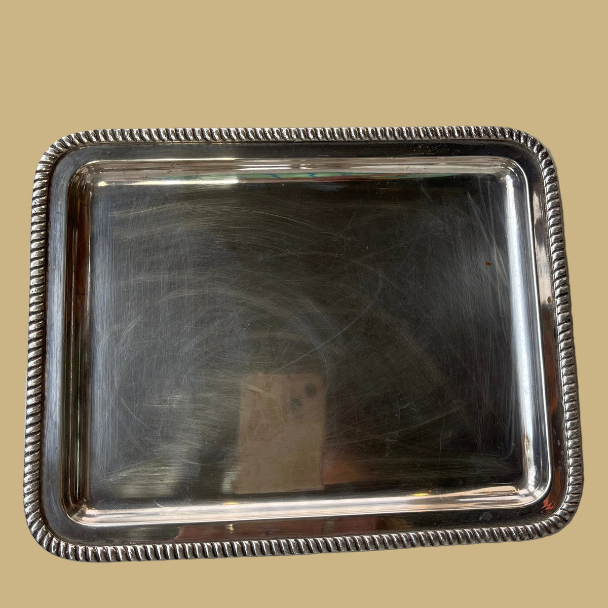 Silver Plated Tray w/Rope Border