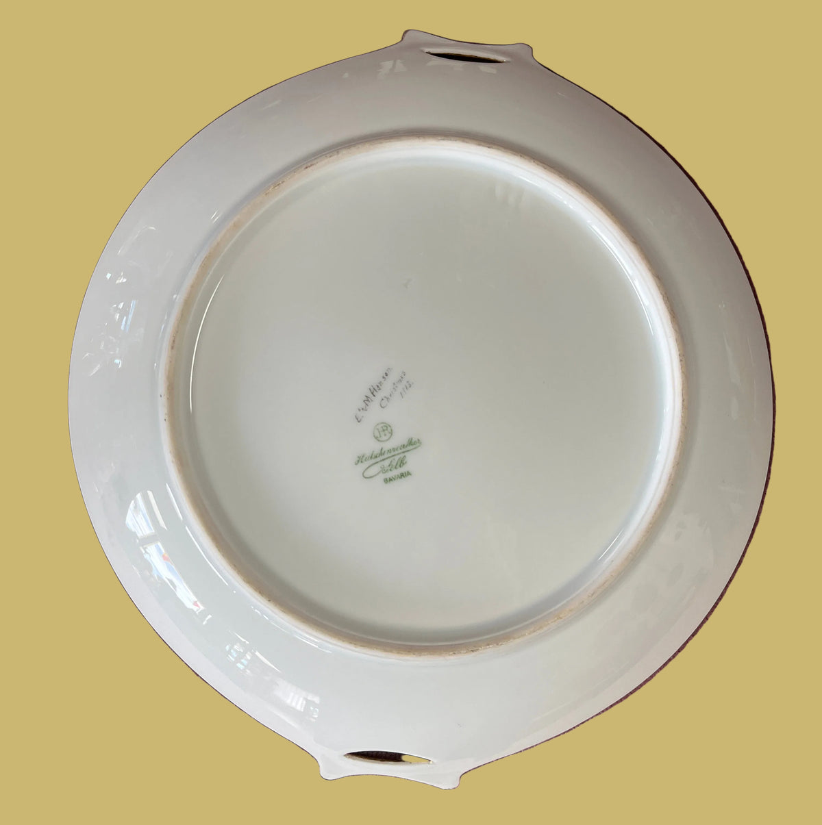 1913 Hutschenreuther Holiday Porcelain Handled Serving Platter