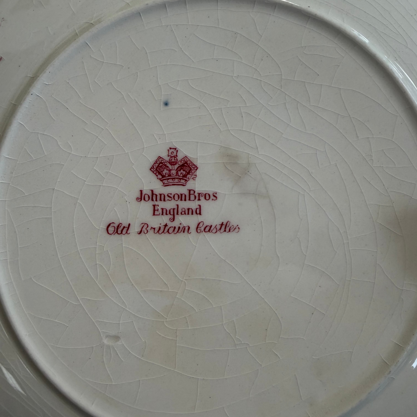 Johnson Brothers Square Salad Plate - Old Britain Castles Pink Collection featuring Belvoir Castle