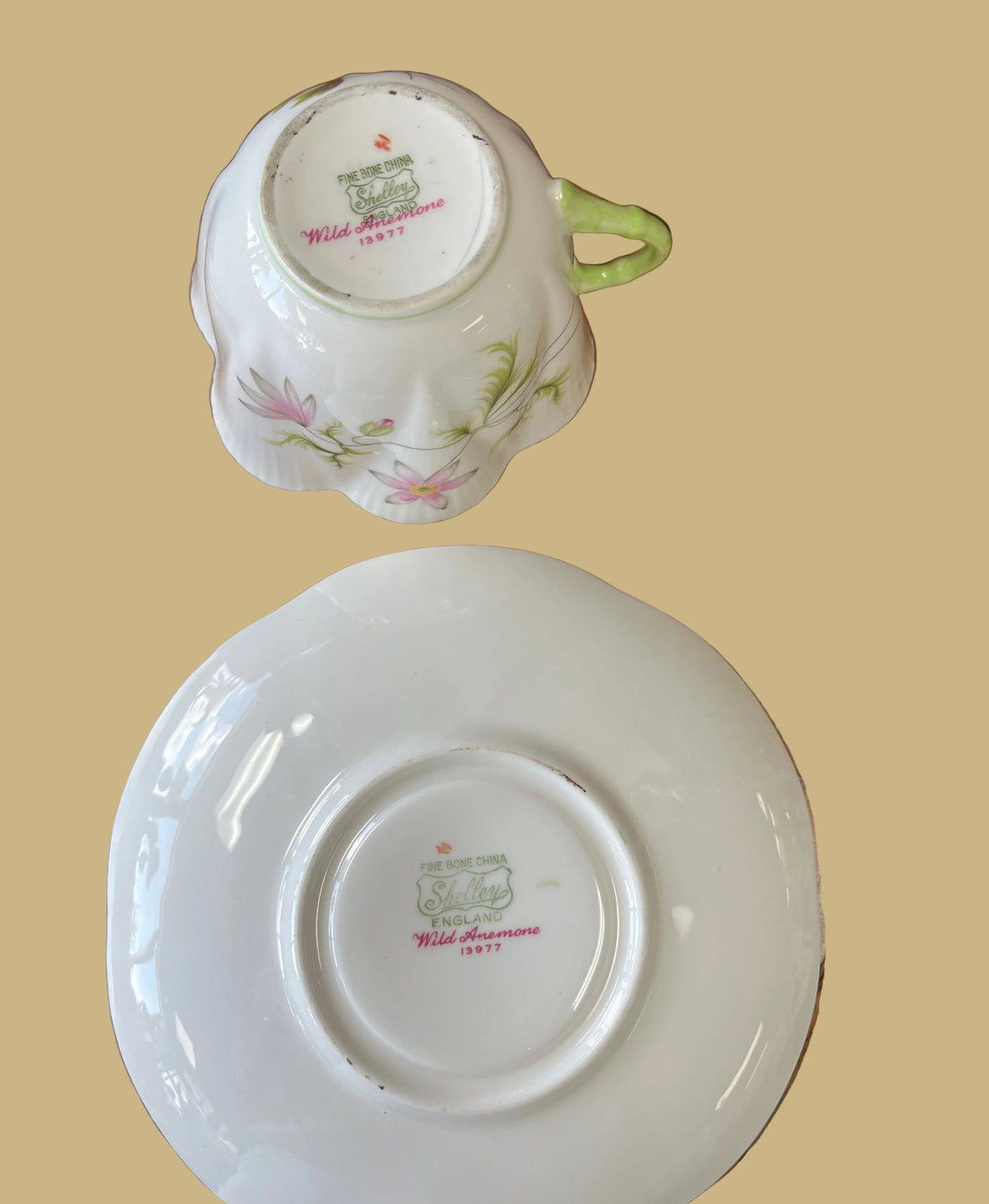 Vintage Shelley Wild Anemone Fine Bone China Teacup Set