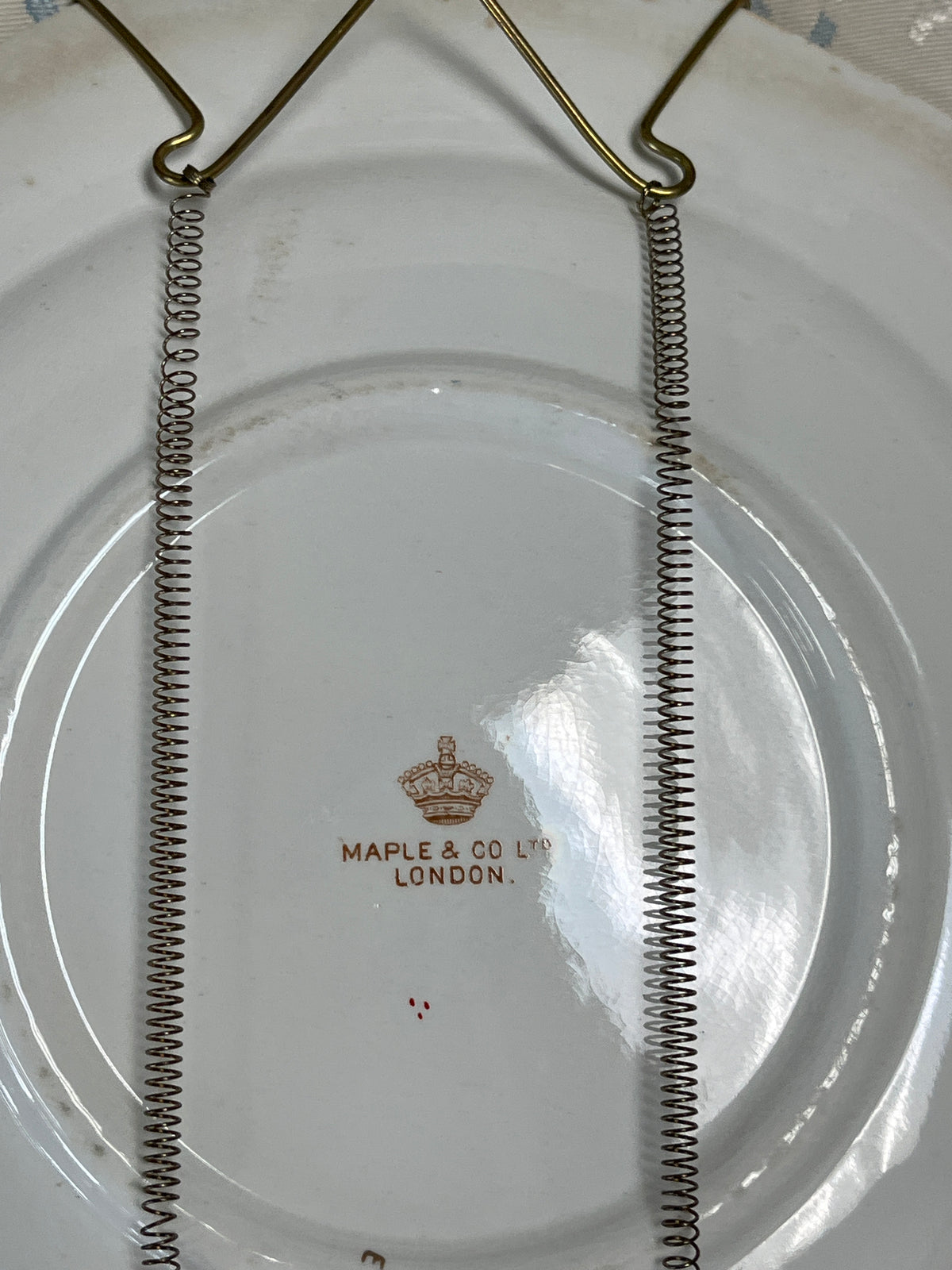 Antique Maple & Co. Ltd. London Plate w/Maker's Mark