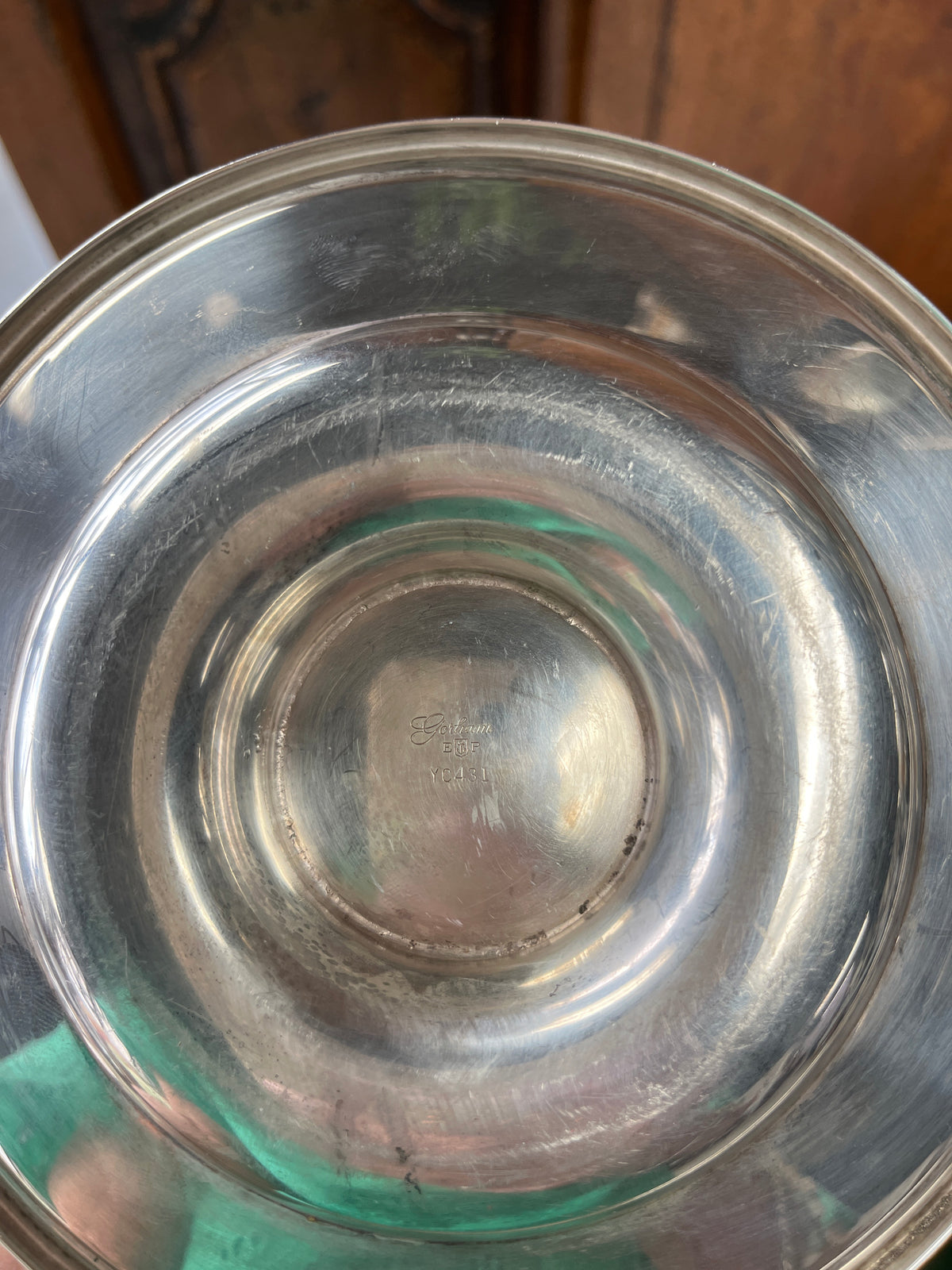 Silver Plated Bowl on Tray by Gorham