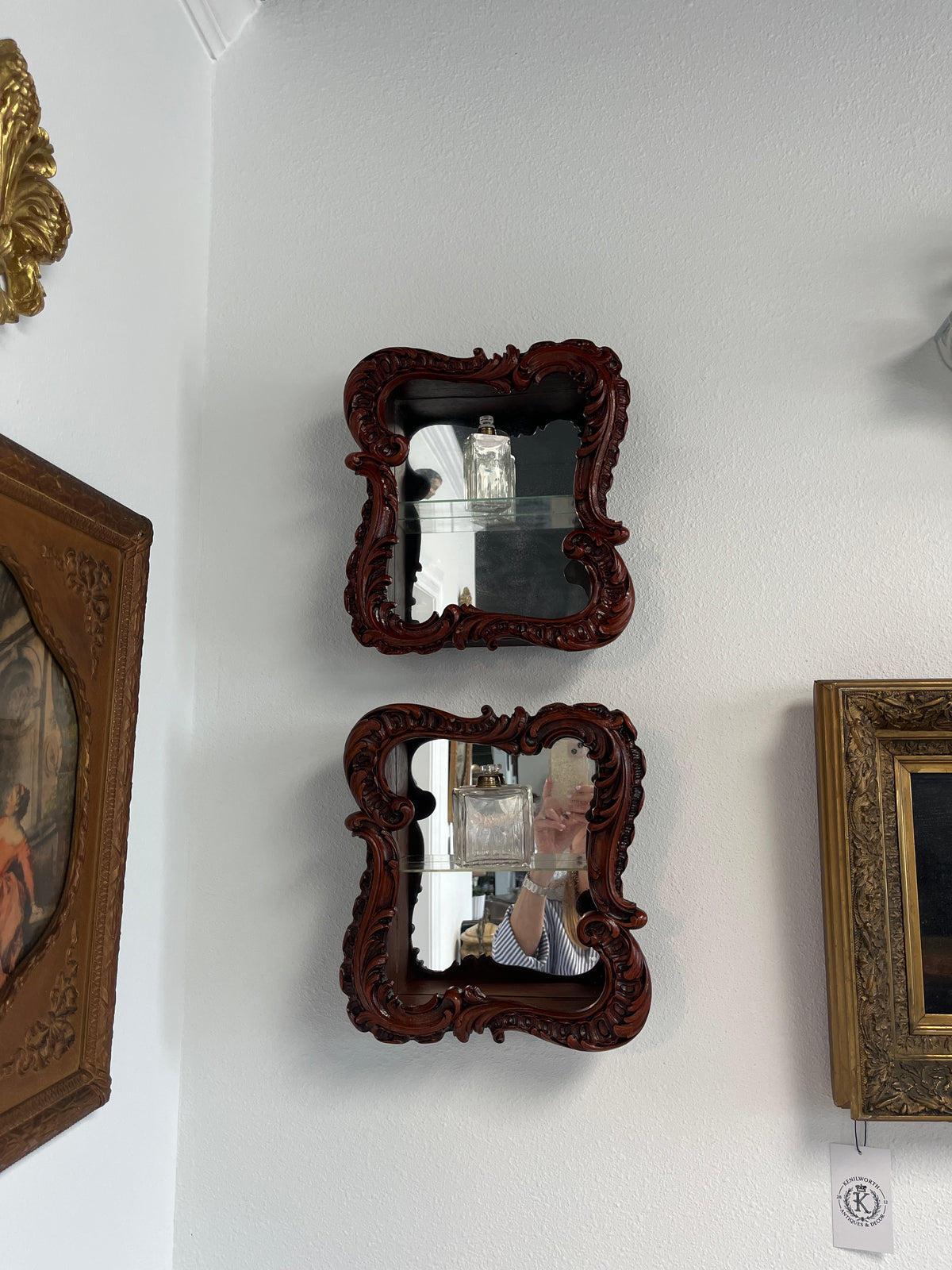 French Country Mirror Curio Shadow Box