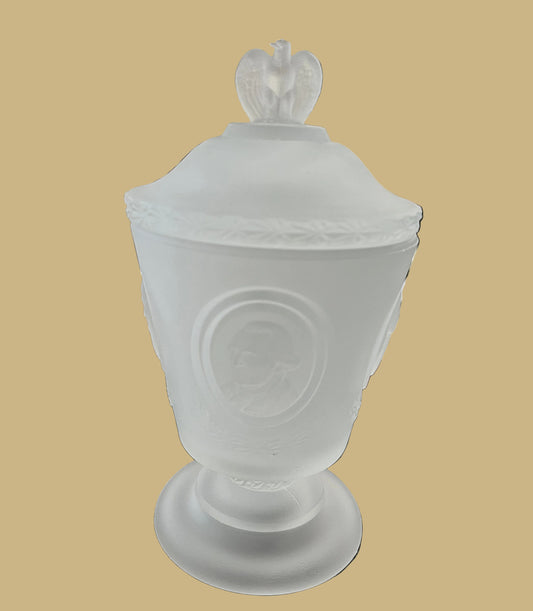 1976 Fenton Bicentennial Candy Compote w/Eagle Finial