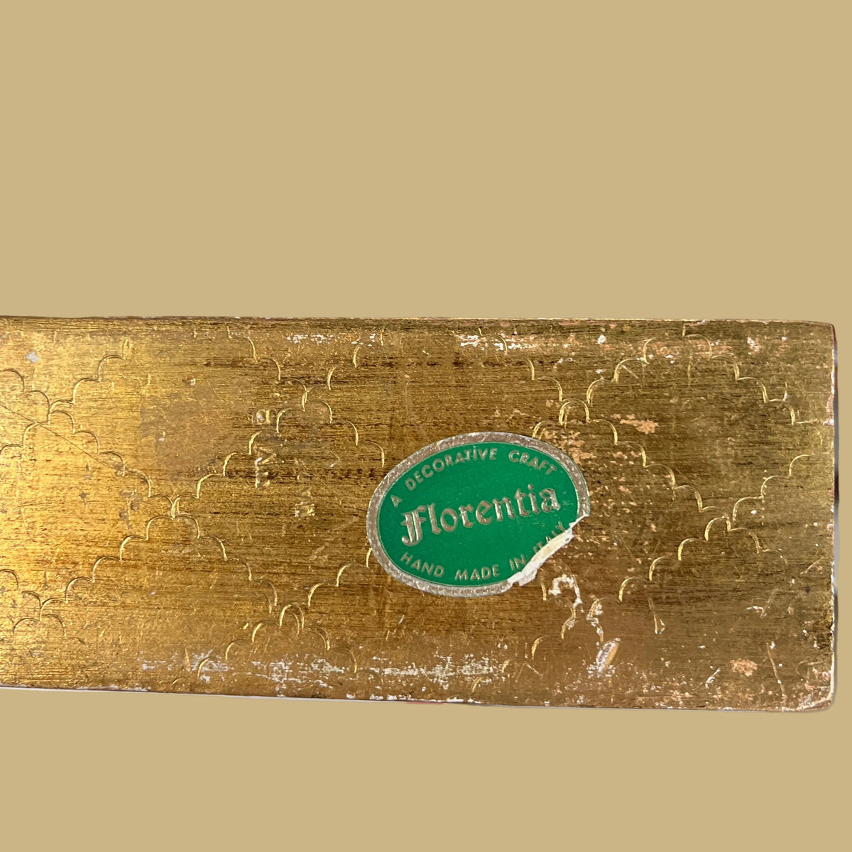 Vintage Florentia Italy Wooden Stamp Trinket Box