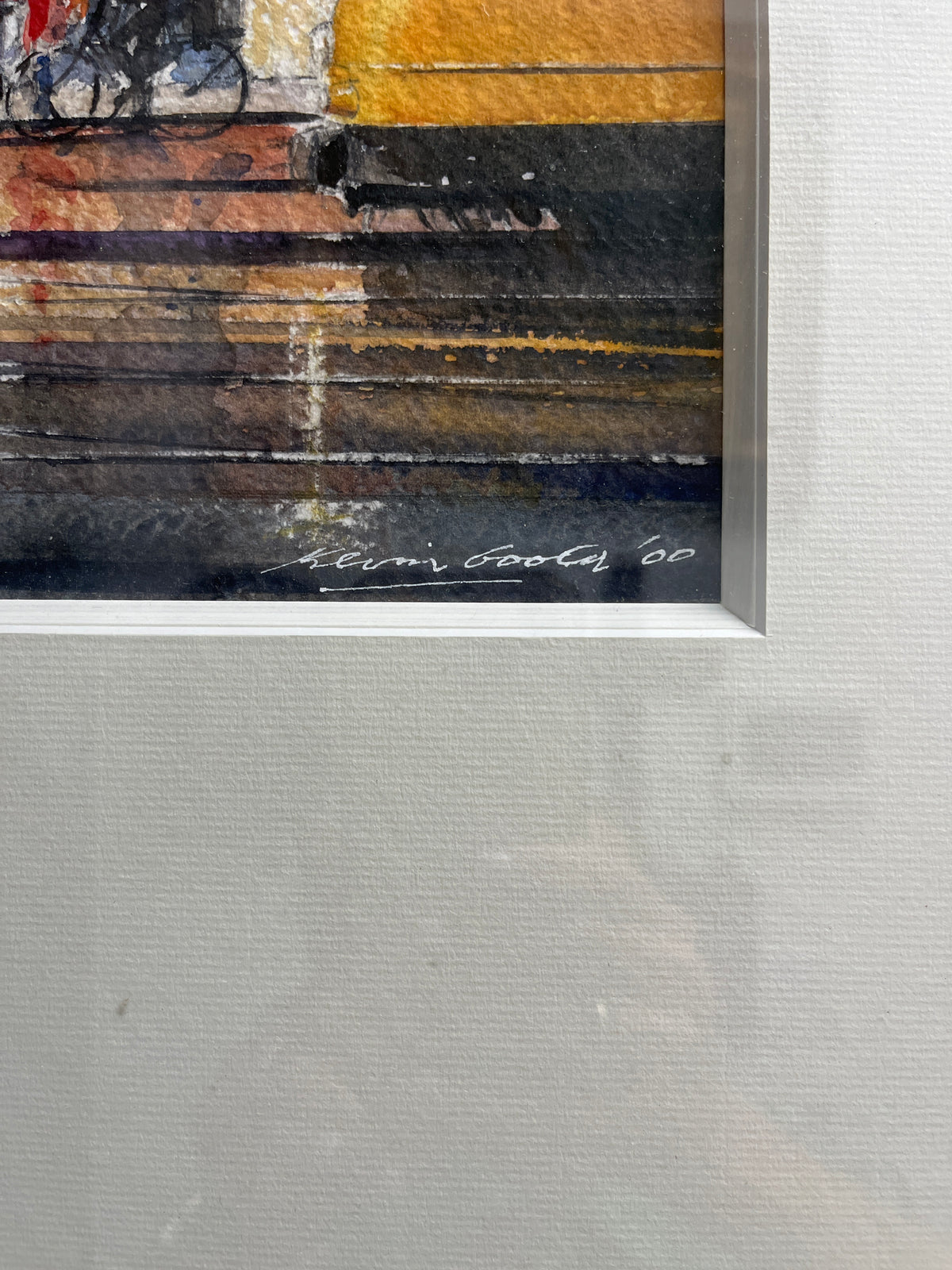 Signed Watercolor of Amsterdam on Paper by Kevin Booth