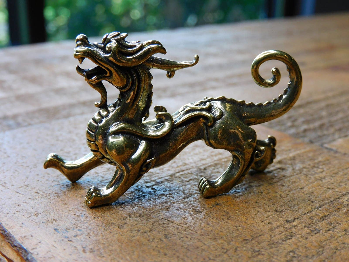 Small Brass Chinese Dragon Figurine