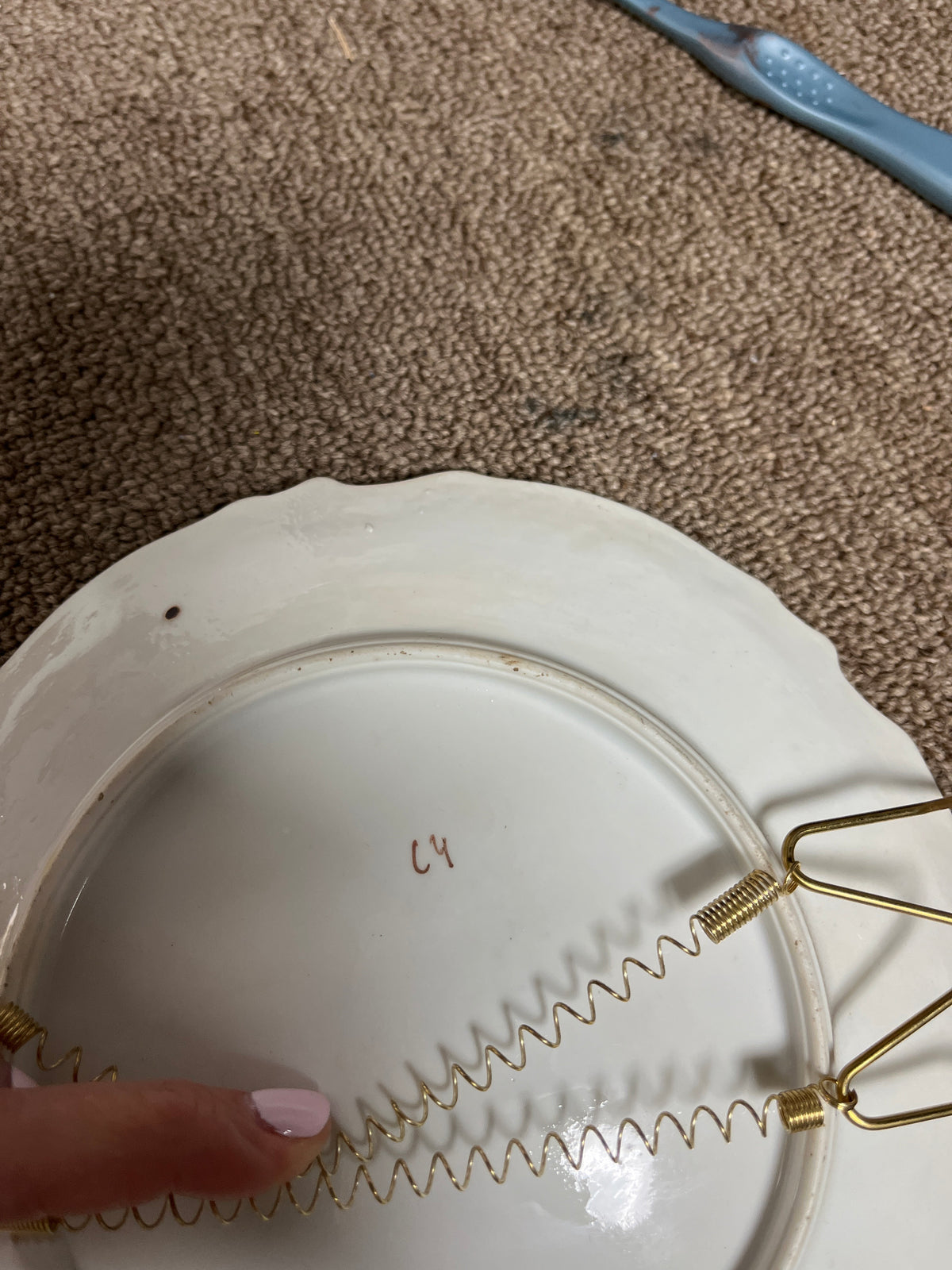 Bavarian Decorative Plate w/Cherubs & Numbered