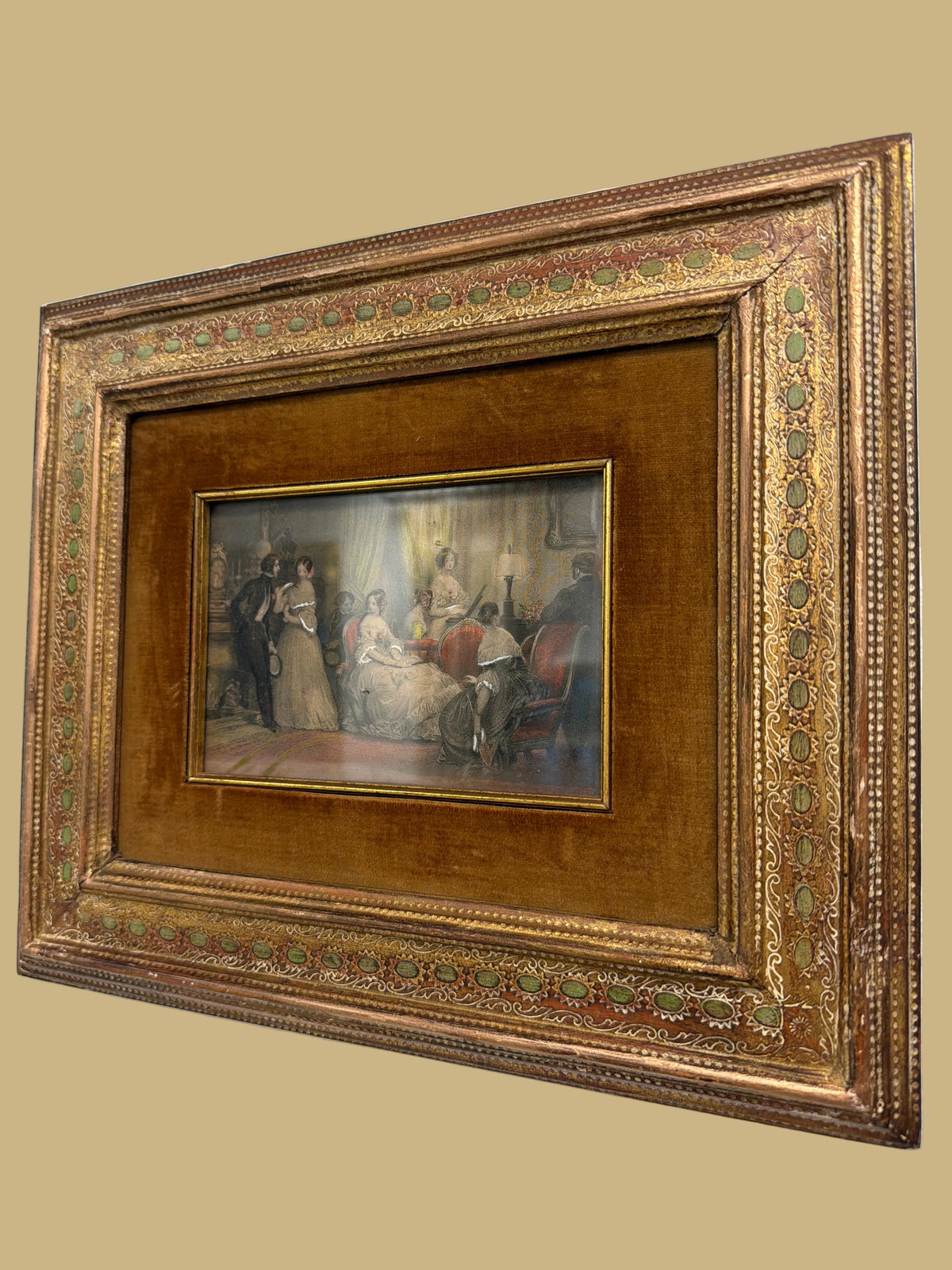 ‘The Soirée’ Hand-colored Engraving
