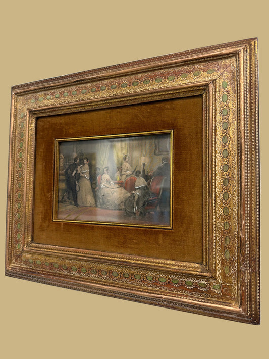 ‘The Soirée’ Hand-colored Engraving