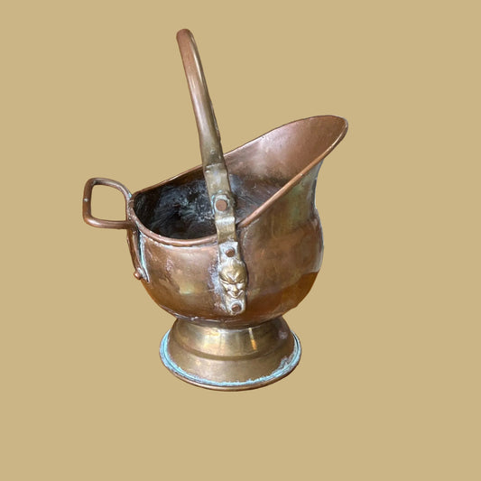 A “tiny” Vintage Brass Coal Scuttle
