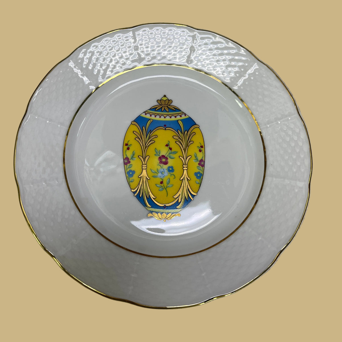 Limoges Plate Featuring a Faberge Egg