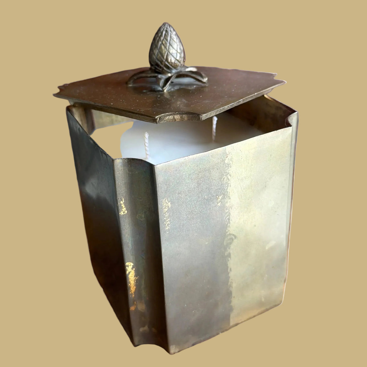 Vintage Brass Caddy Candle
