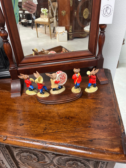 1984 Royal Doulton Bunnykins Golden Jubilee Band Figurine Set