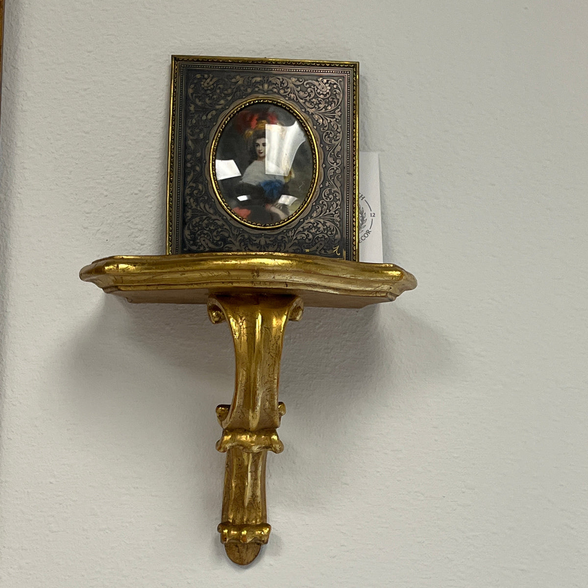 Vintage Florentine Gilded Ceramic Wall Sconce