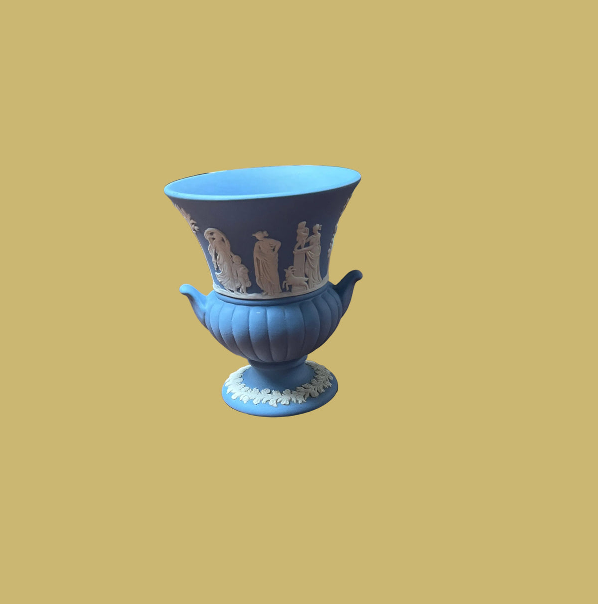 Vintage Wedgwood Blue Jasperware Miniature Vase