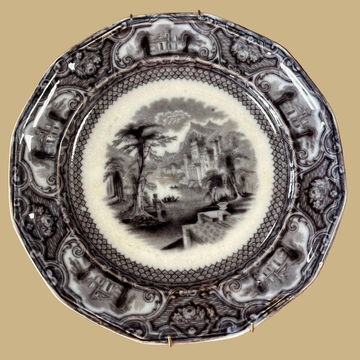 Mid-19th Century T. Walker Tavoy Pattern Mulberry Plate