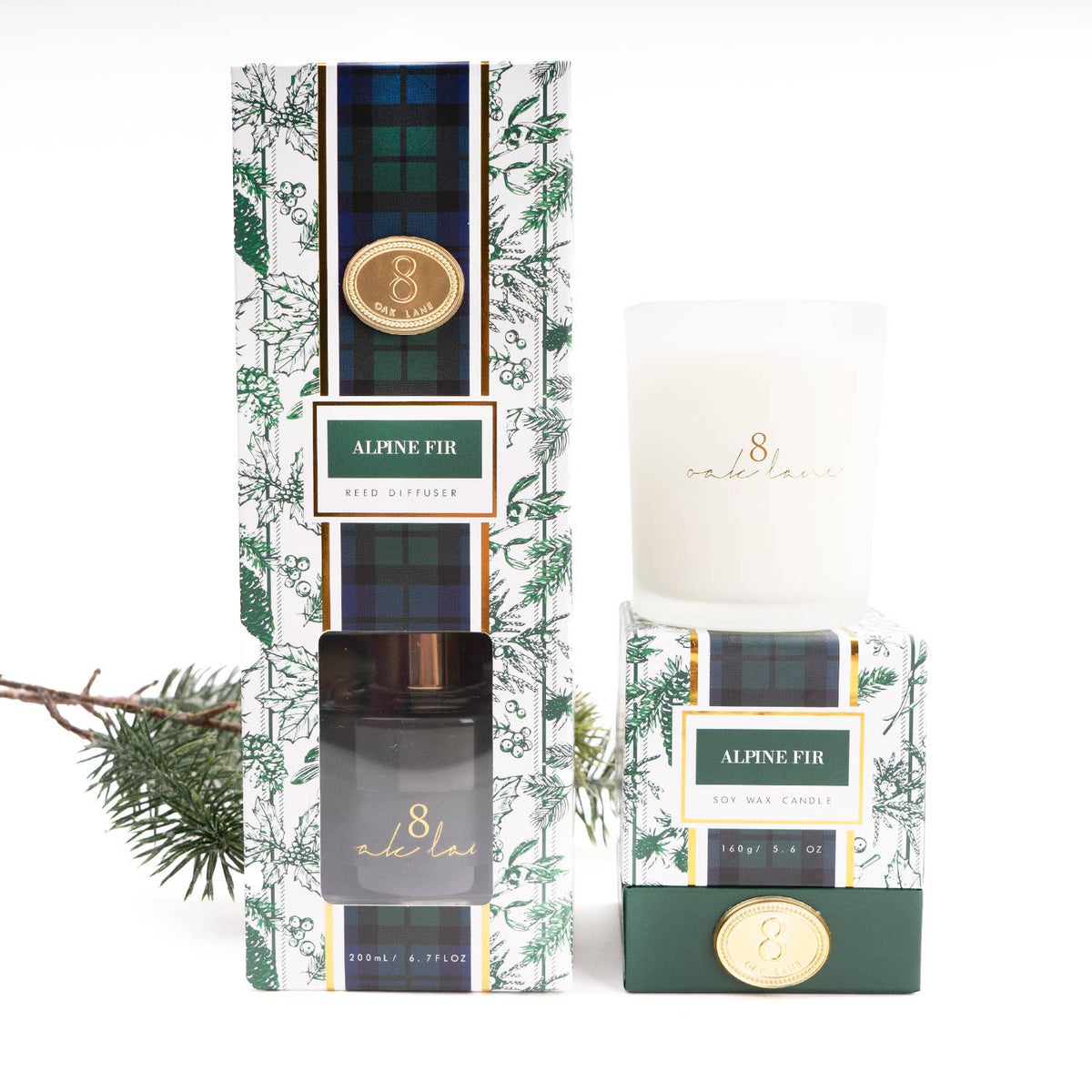 Alpine Fir Toile Reed Diffuser, 6.7oz