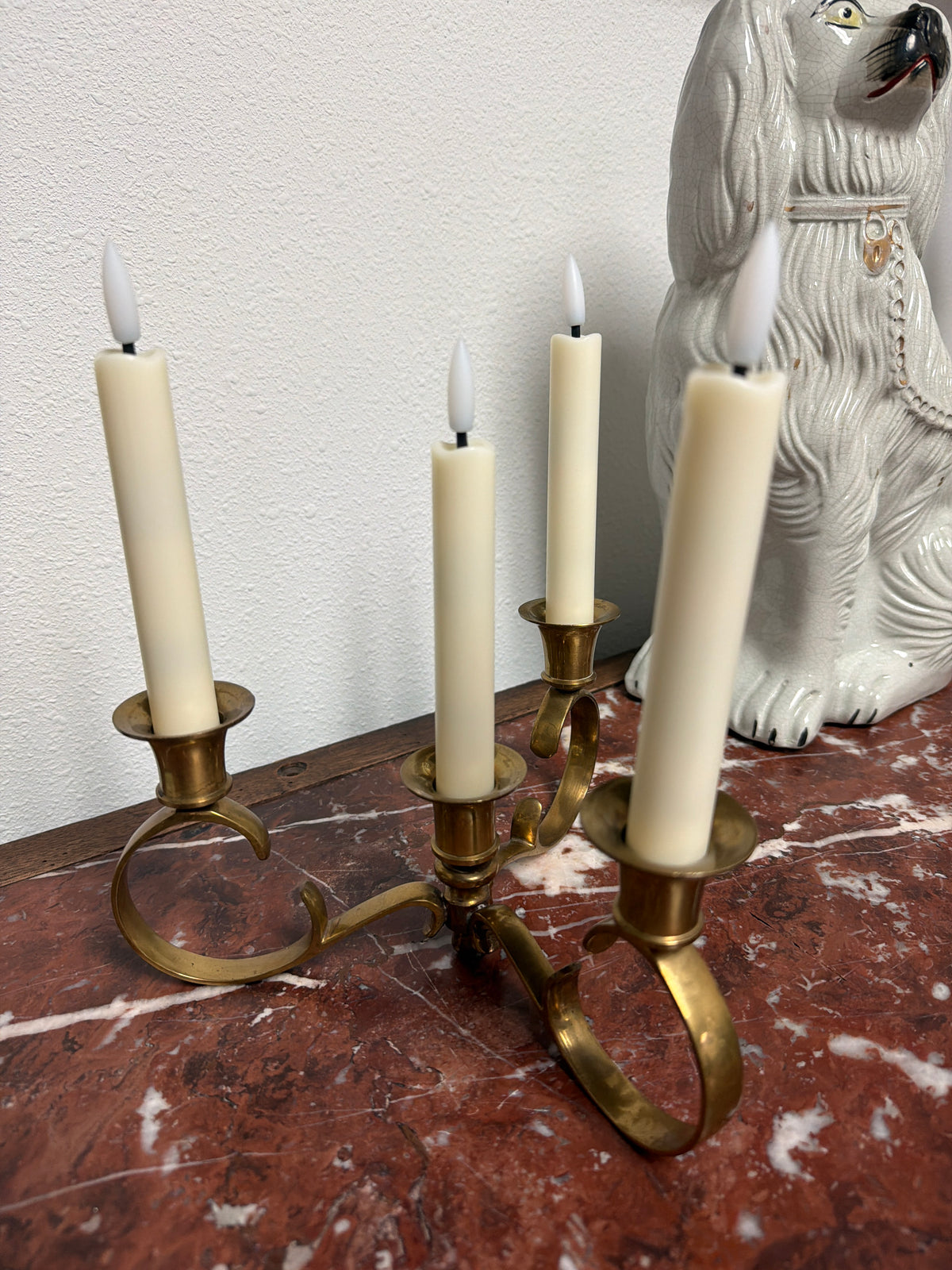 Vintage Four Light Brass Candelabra