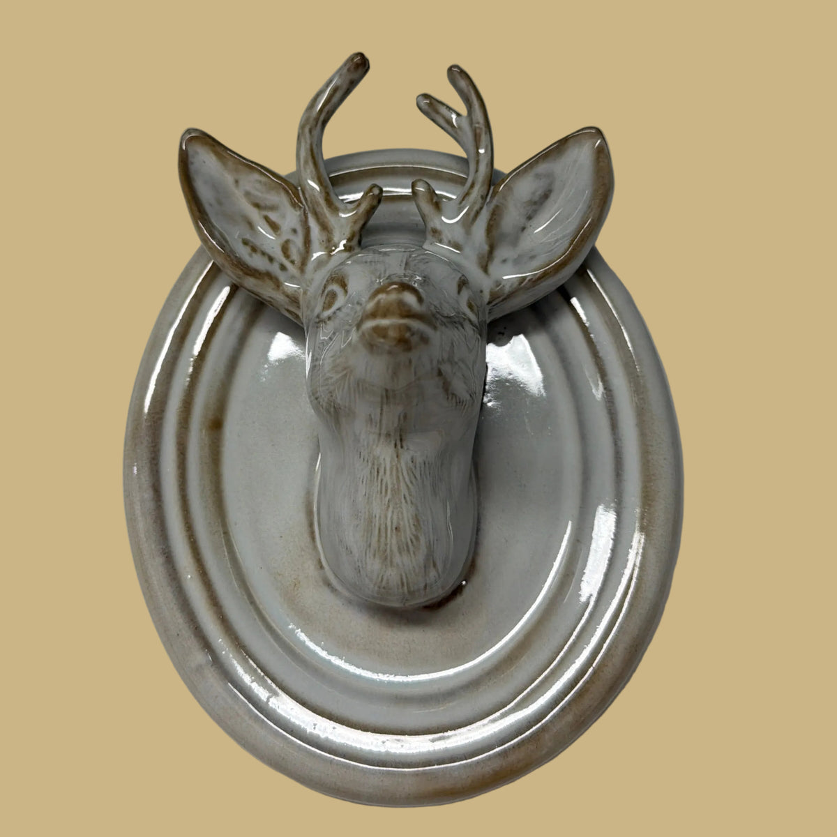 Ceramic Stag Trophy Wall Plaque