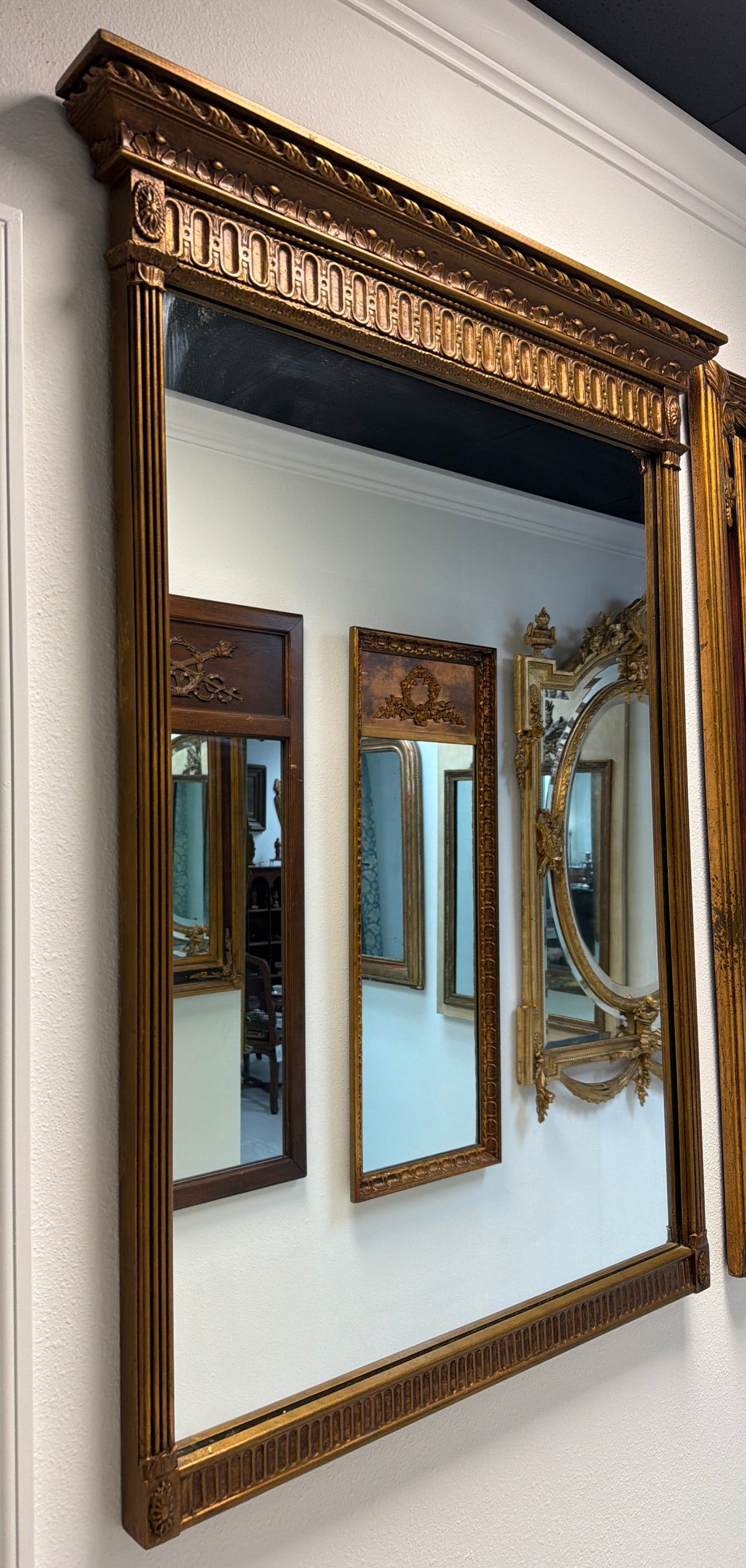 French Rococo Revival Style Gold Wood Mirror