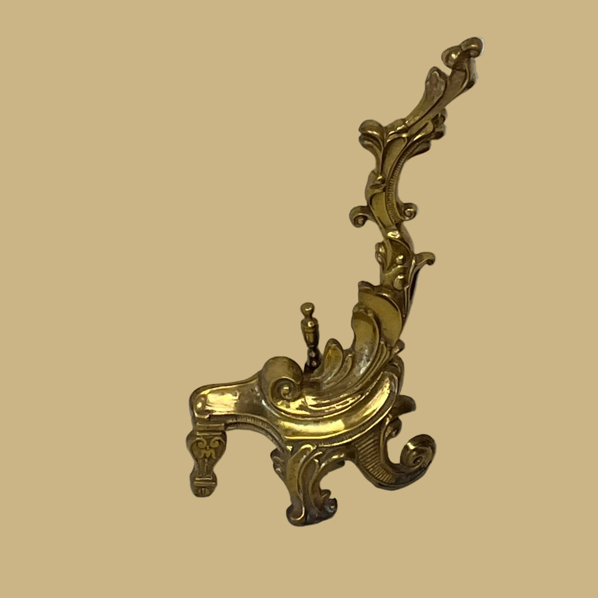 Vintage French Style Brass Andirons, Pair