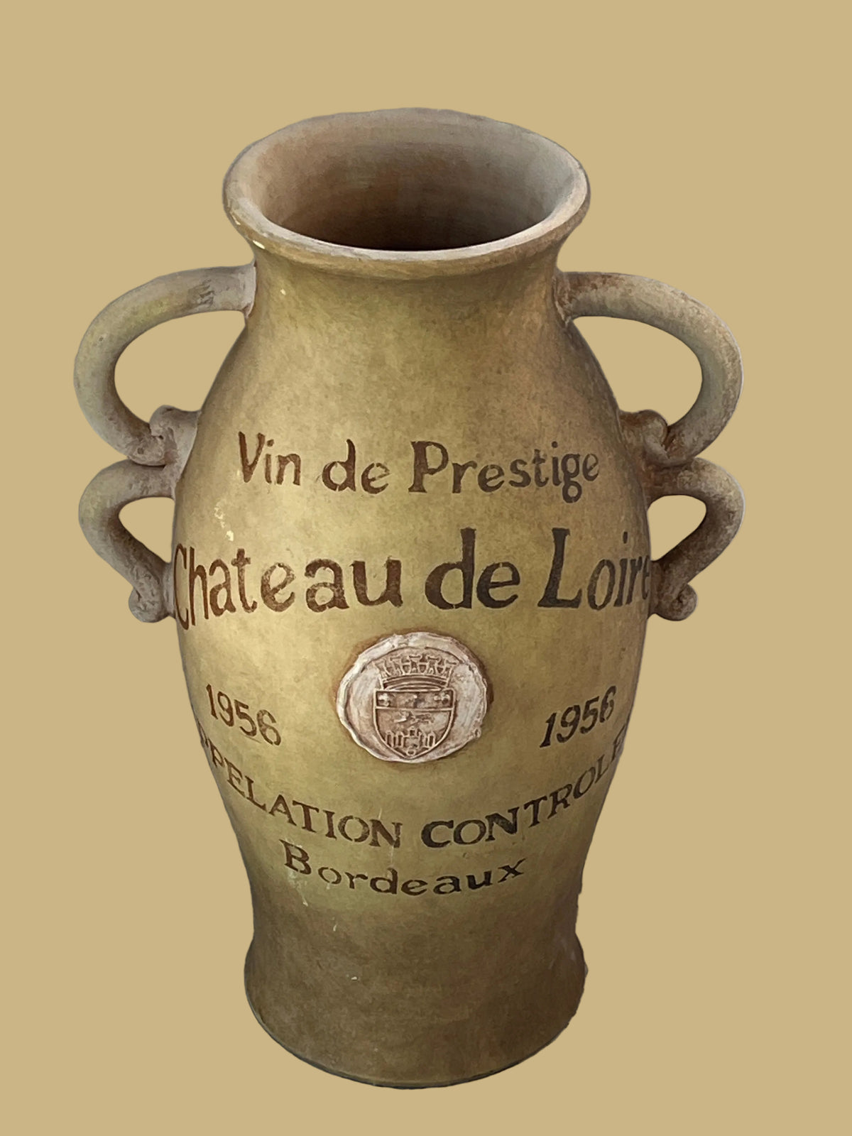 Decorative Vase with French wine branding