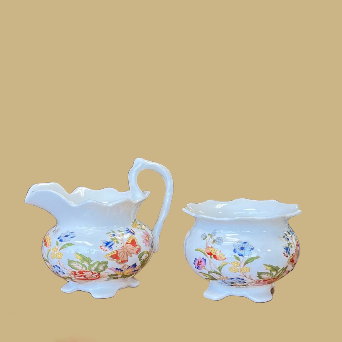 Aynsley “Cottage Garden” Creamer & Sugar Set