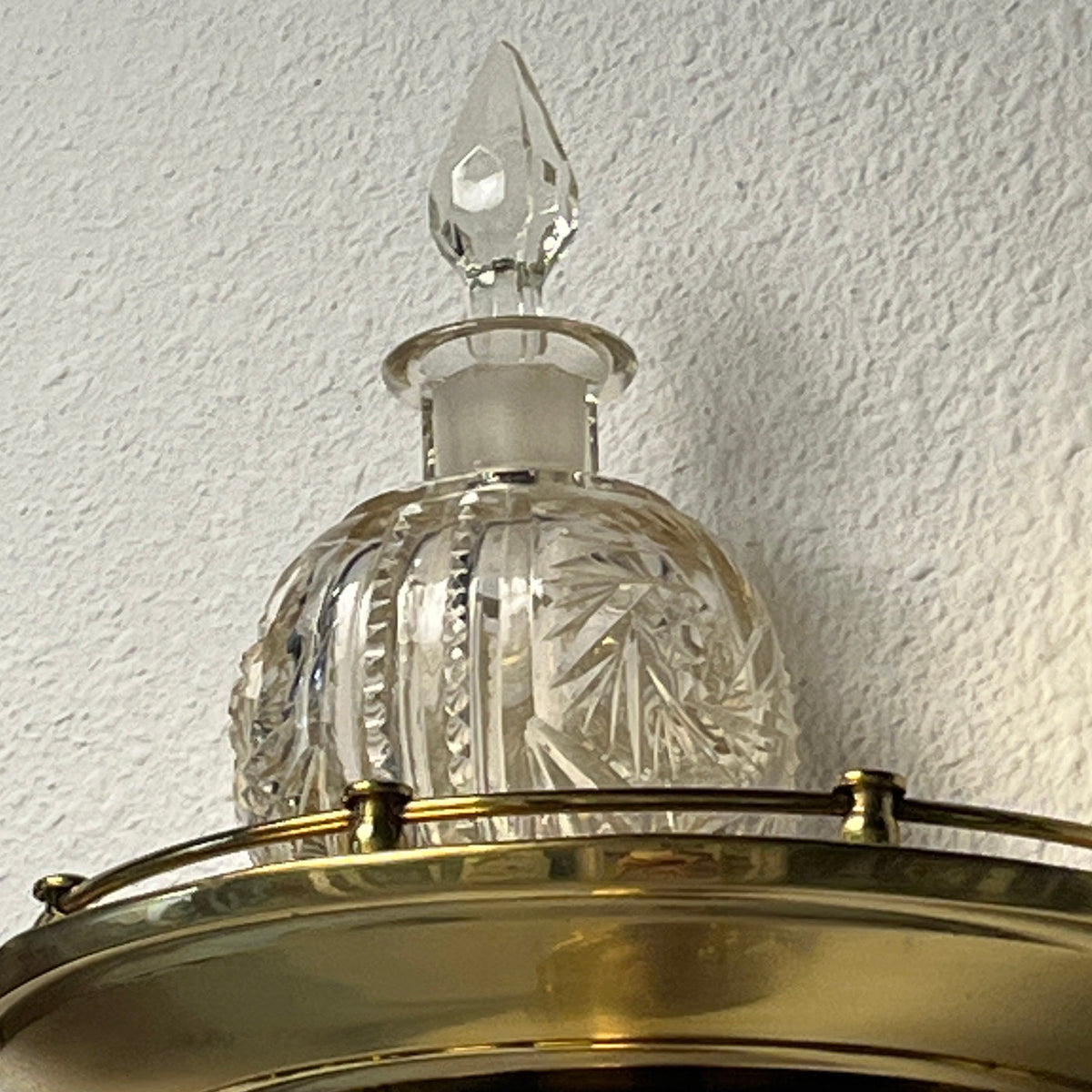 Vintage Cut Crystal Decanter w/Faceted Stopper