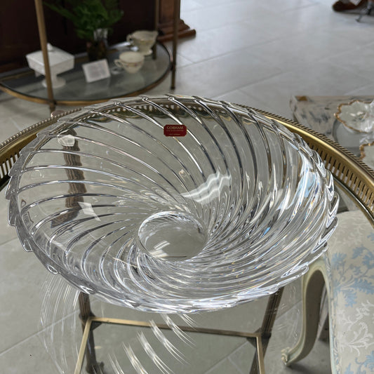 Gorham Crystal Fruit Bowl Featuring Swirling Spiral Design