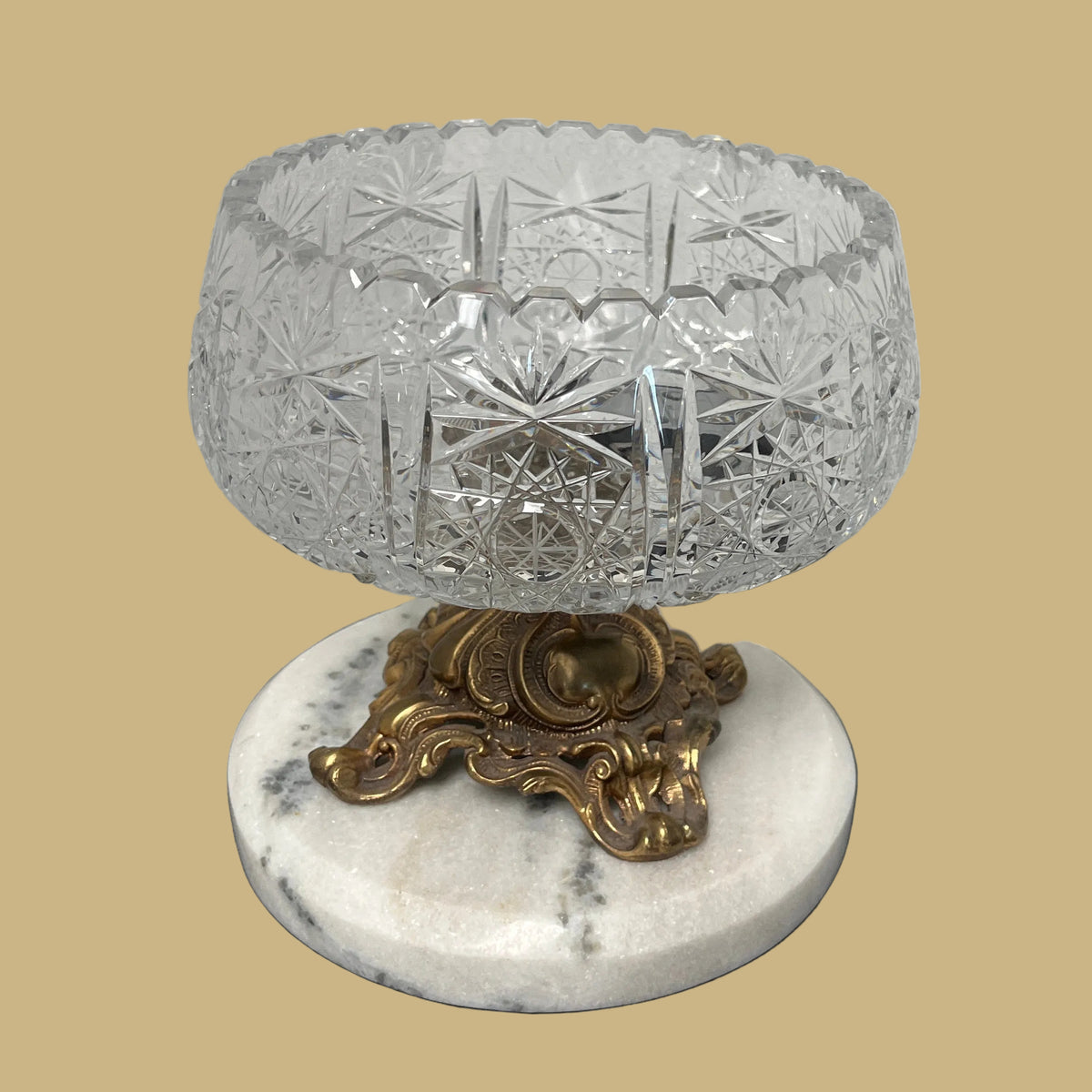 Vintage Hand-Cut Crystal Compote Bowl