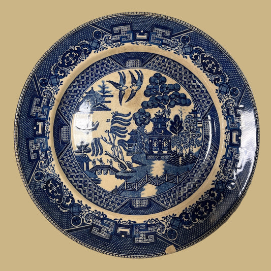 Antique 1916 Buffalo Pottery Blue Willow Plate