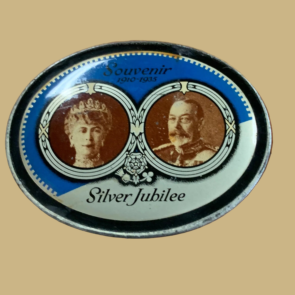 1935 King George V & Queen Mary Silver Jubilee Commemorative Tin