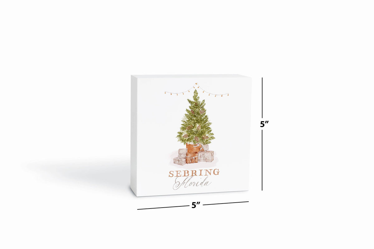 5x5 Wood Block-Cottage Tree Sebring Florida: White/Regular