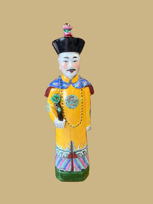 Chinese porcelain figurine of a “Qing Dynasty Emperor”