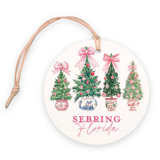 4" Round Ornament-Blush & Baubles Sebring Florida: White/Regular