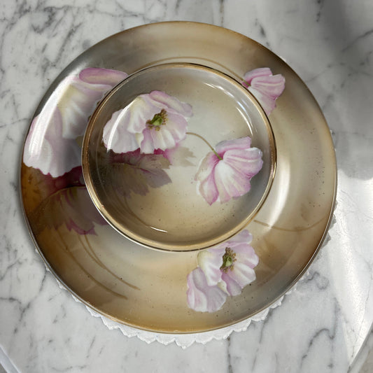 Handpainted Reinhold Schlegelmilch Two Tier Serving Dish